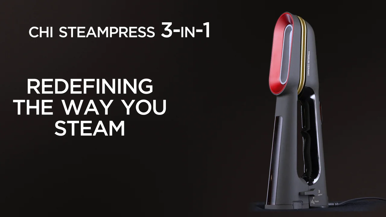 CHI SteamPress 3-in-1 Handheld Garment Steamer and Iron - 11600