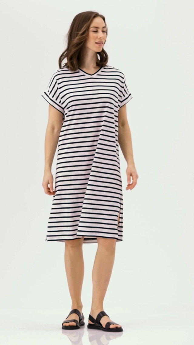 Tory Burch Pocket Stripe T-Shirt Dress