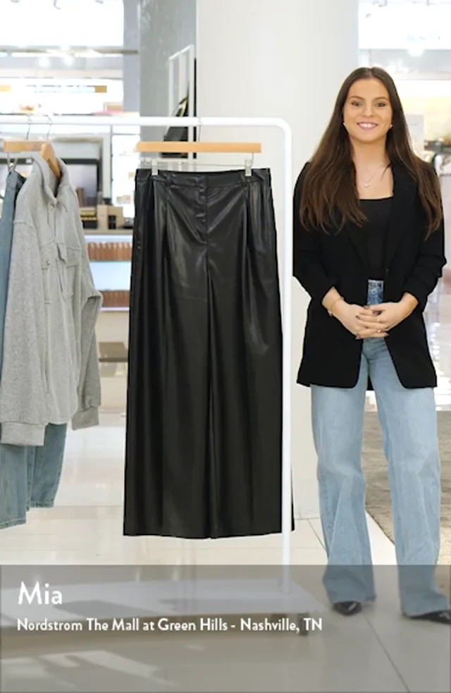 Open Edit Faux Leather Wide Leg Pants | Nordstrom