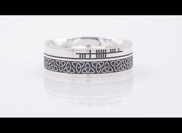 Personalized Ogham Trinity Knot Ring