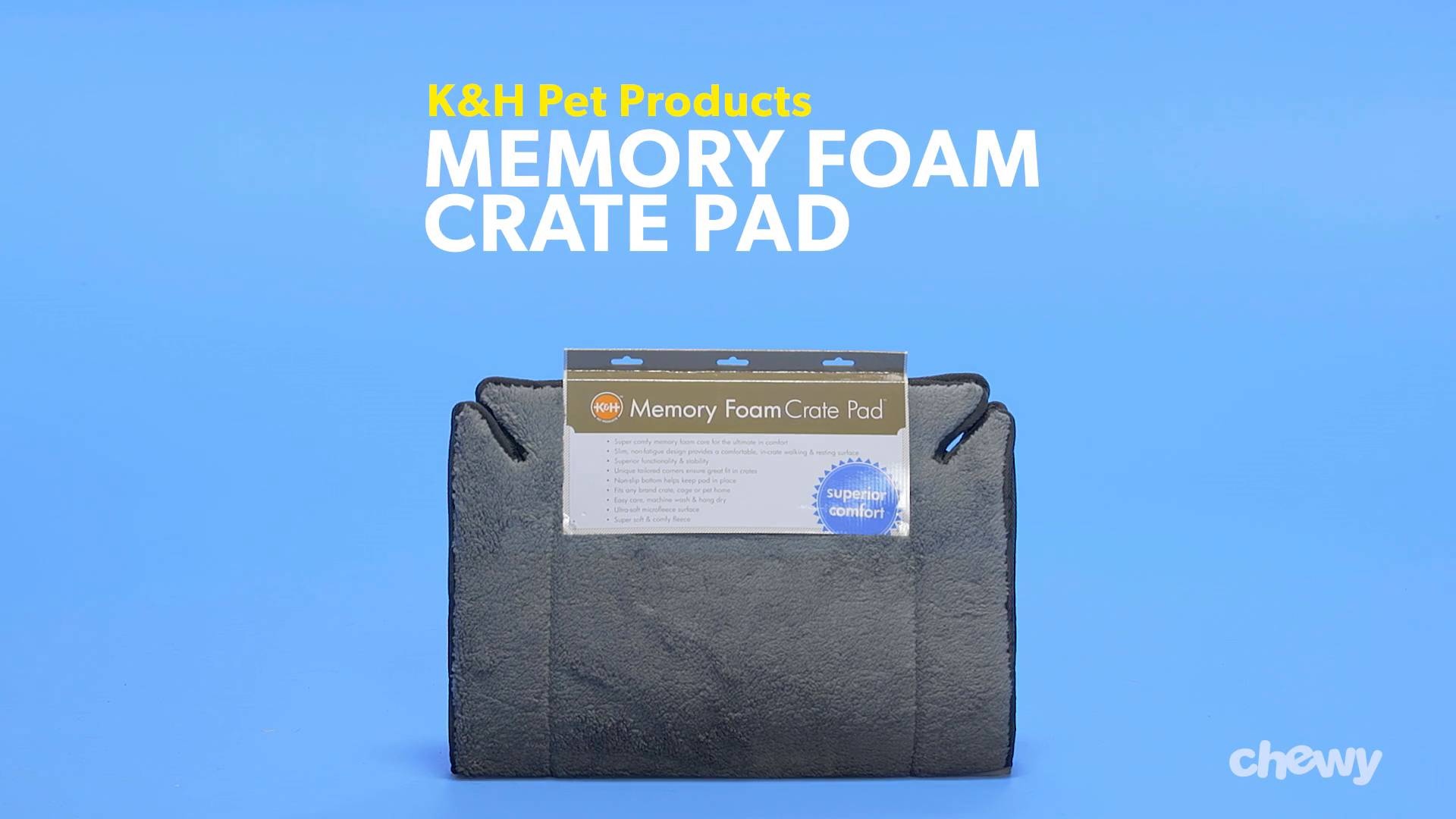 K H PET PRODUCTS Memory Foam Dog Crate Pad Gray Small Chewy