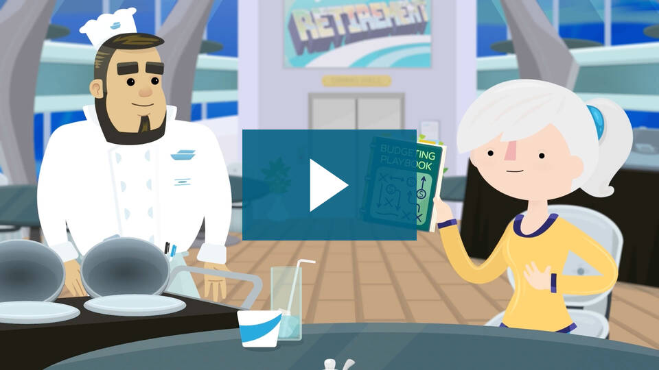 Video thumbnail for Retirement & Budgeting with a play button over the top.