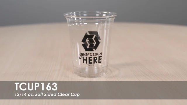 Custom 14 oz Clear Plastic Cups with Printed Logo