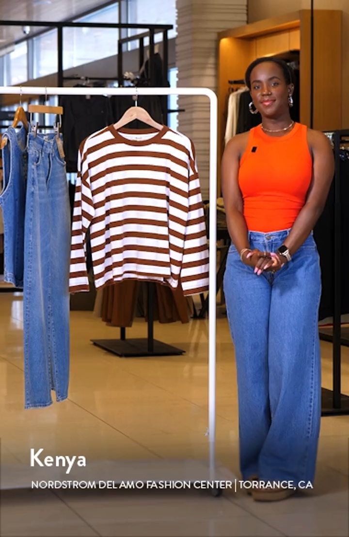 Madewell Stripe Oversize Long Sleeve Crewneck T-Shirt | Nordstrom