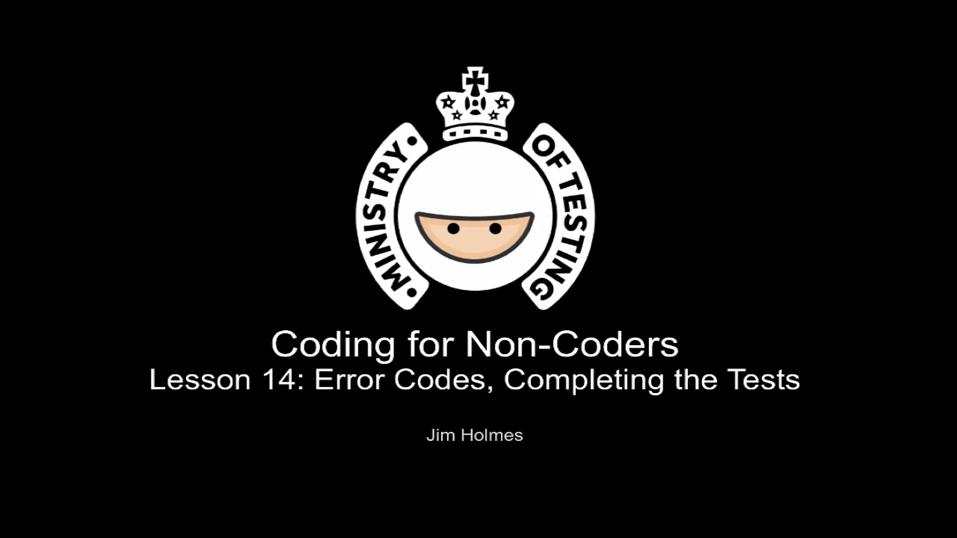 Error Codes, Completing the Tests