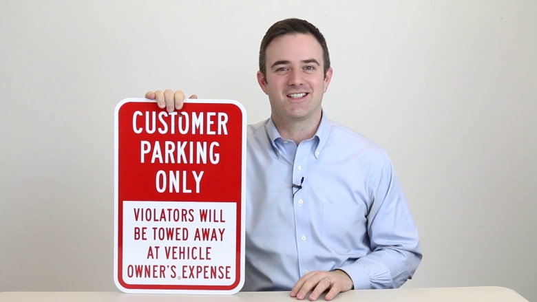 Customer Parking Only Violators Will Be Towed Away Sign