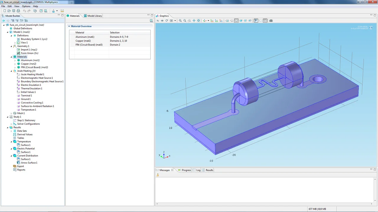 Model_Build_Joule Heating in a Fuse on a Circuit Board, Chapter 1