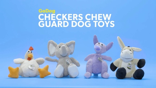 GoDog Checkers Chew Guard Donkey Dog Toy