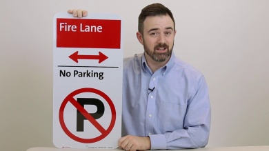 No Parking Between Signs with Left Arrow