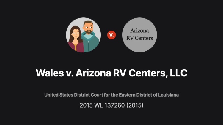 Wales v. Arizona RV Centers, LLC