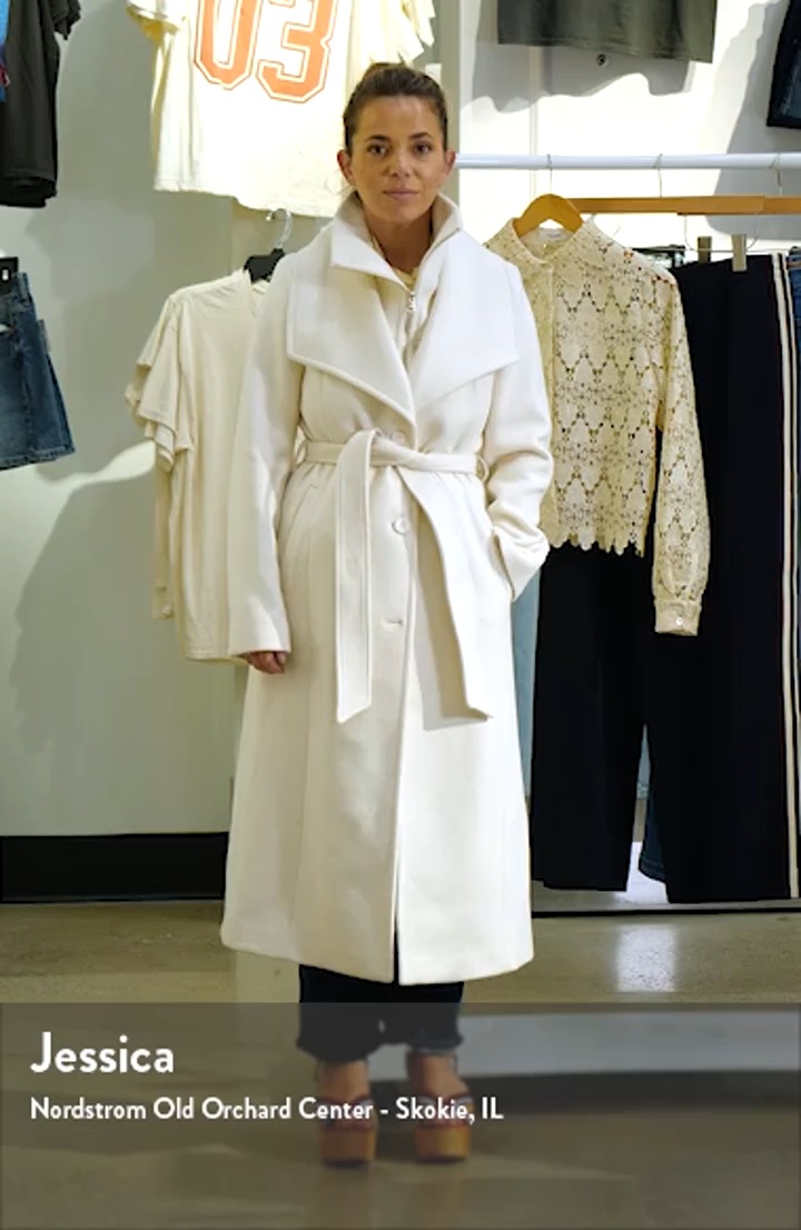 Soia & Kyo Ilana Bib Detail Wool Blend Trench Coat | Nordstrom