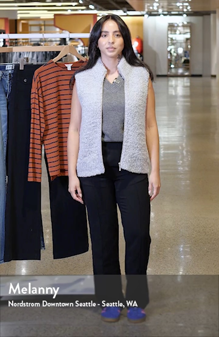 Caslon® Wool Blend Bouclé Zip Vest | Nordstrom