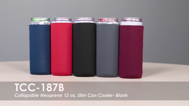 Wholesale Blank Neoprene Slim Can Coolers - Qty: 12