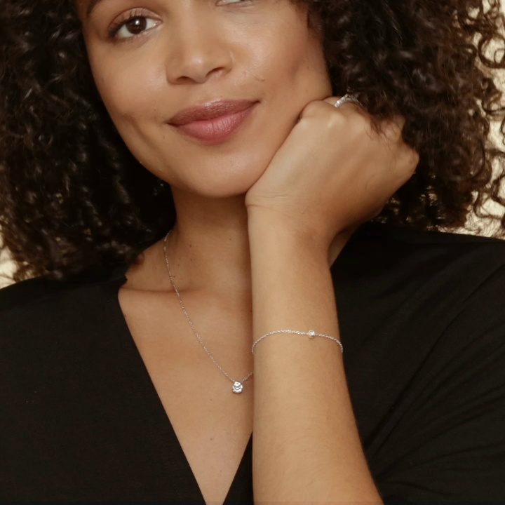 Silver Diamond Bezel Bracelet