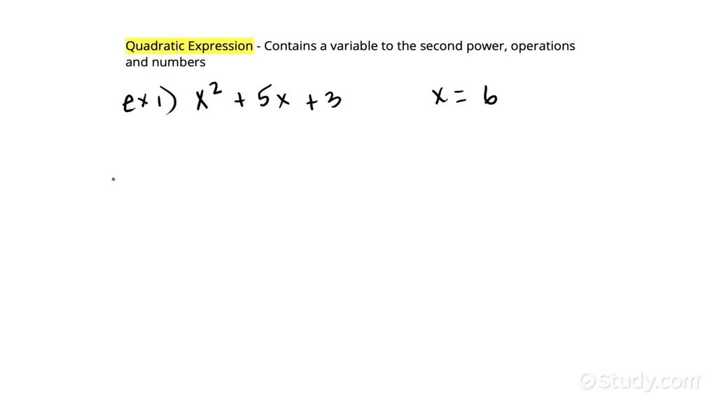 Evaluating a Quadratic Expression with Integers Algebra