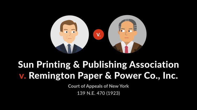 Sun Printing & Publishing Association v. Remington Paper & Power Co., Inc.