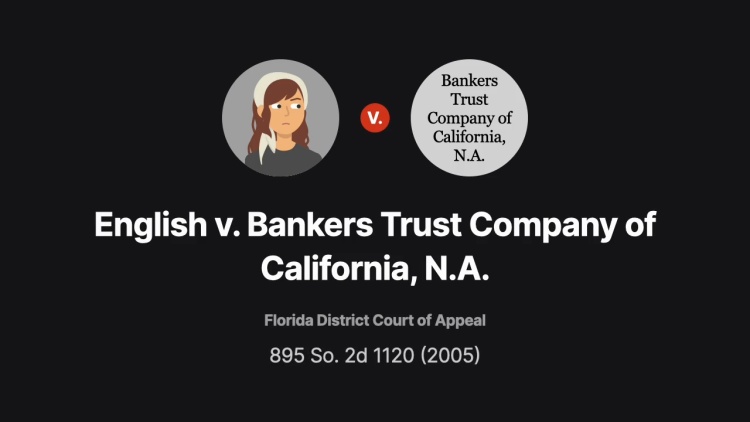 English v. Bankers Trust Company of California, N.A.