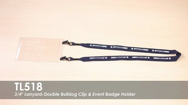 Custom Printed 3/4-In. Lanyard-Swivel Bulldog Clip & Event Badge Holder - Qty: 25