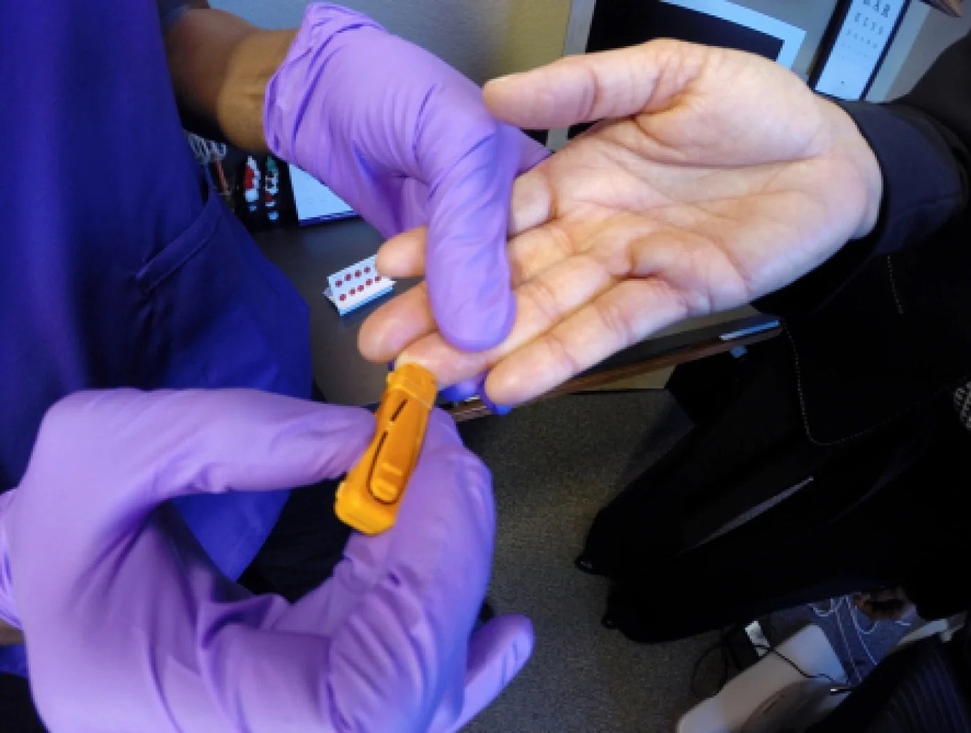 Fingerstick blood collection for the Sjö test