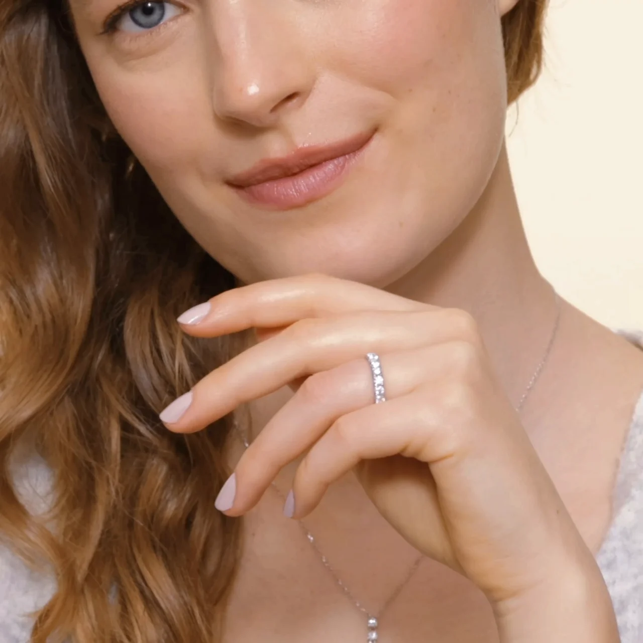 Ellora Half Coverage Lab Diamond Ring (7/8 ct. tw.) in 18K