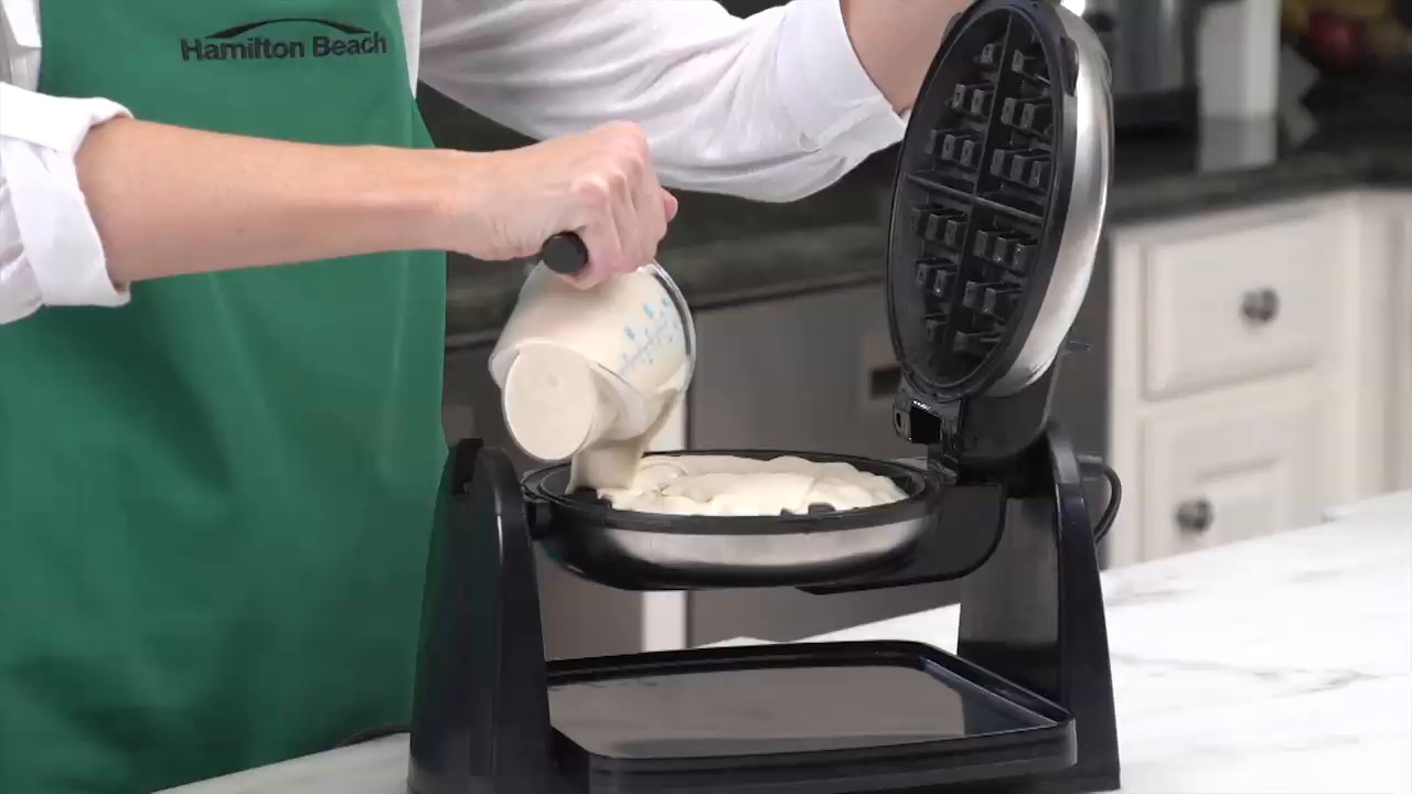 Flip Belgian Waffle Maker with Removable Plates Iron Gourmet Baker Breakfast 