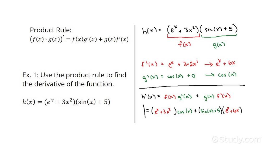 Differentiating the Product of Two Differentiable Functions Using the ...