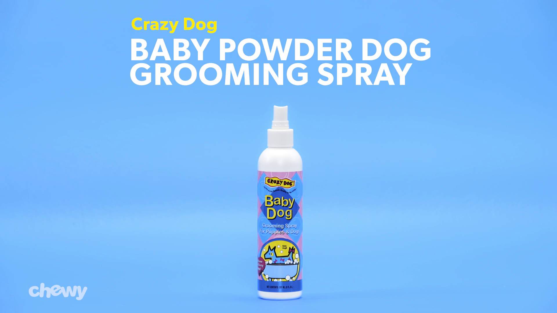 Discontinued CRAZY DOG Baby Powder Dog Grooming Spray 8 oz bottle Chewy