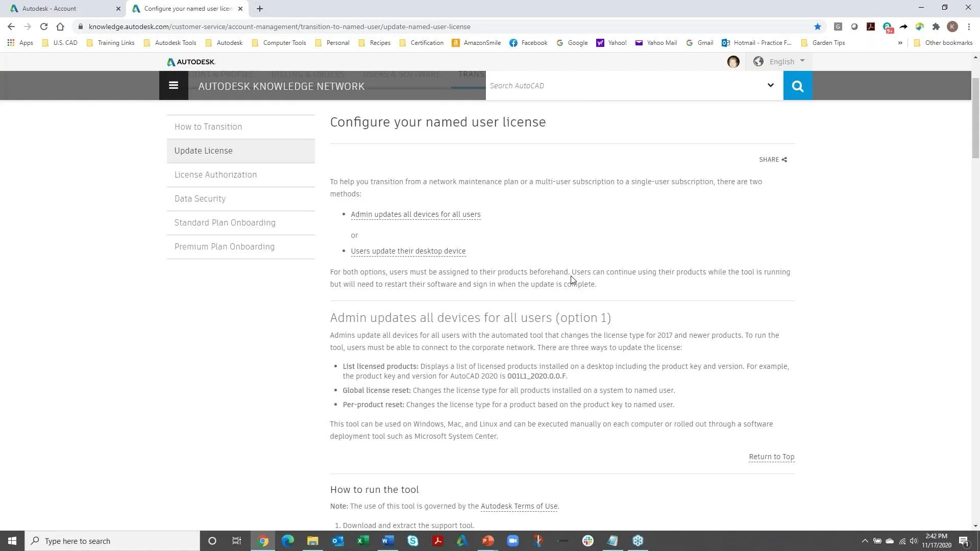 Transition to Named User Licensing - Autodesk University 2020 - U.S. CAD -  Design Build Solve