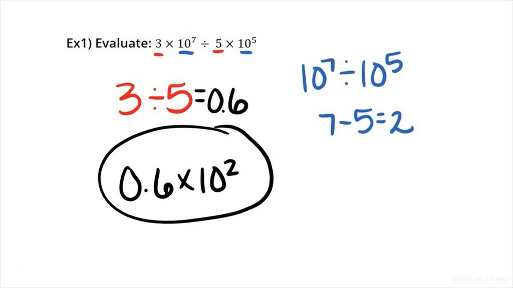 Basic Division Of Numbers Written In Scientific Notation Algebra