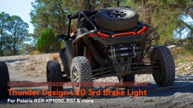 LEDTBL2213 - Polaris RZR XP1000 Turbo Sportsman UTV Smoked LED 3rd Brake Center Light w/ F1 Blinker Brake