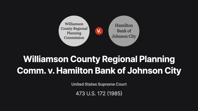 Williamson County Regional Planning Commission v. Hamilton Bank of Johnson City