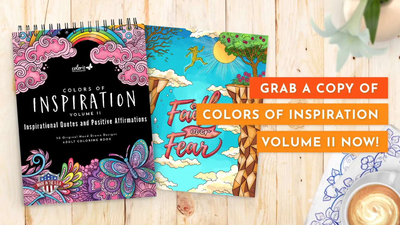 Inspirational Mini Coloring Book Mini Quote Book Printable Coloring Book 