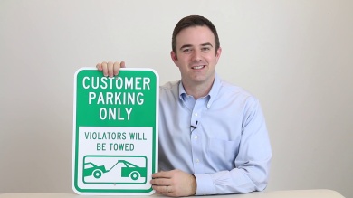 Customer Parking Unauthorized Cars Towed Sign