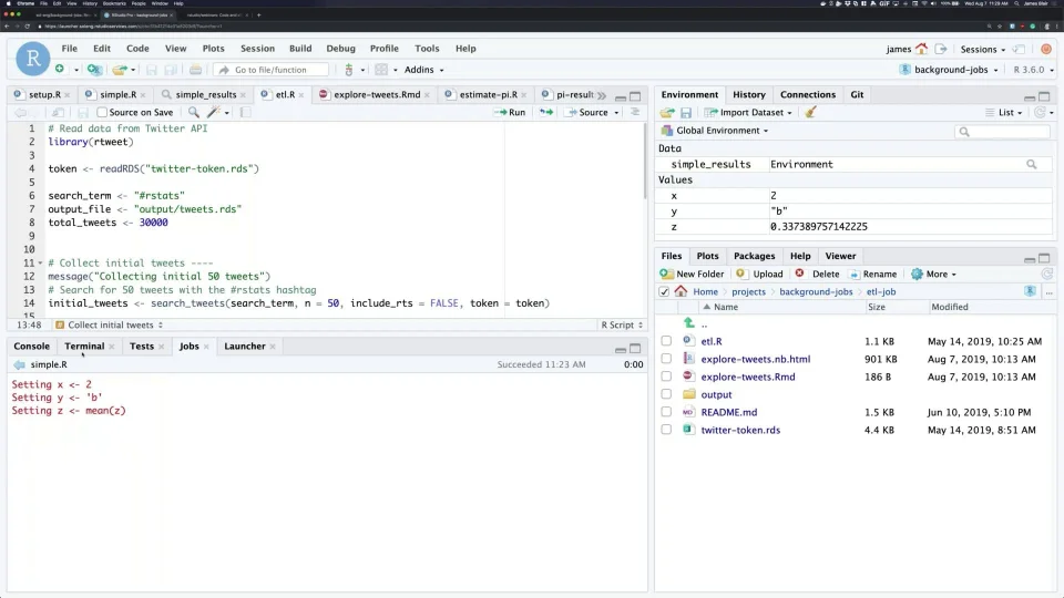 RStudio local jobs and remote launcher - RStudio