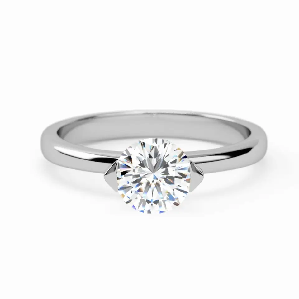 Engagement ring claw Round Brilliant Solitaire Samara James