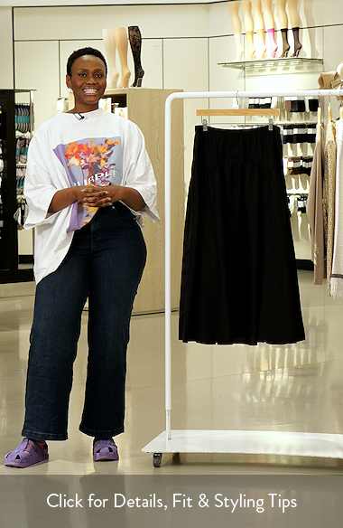 Theory Cotton Blend Midi Skirt (Women) | Nordstrom