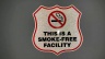 This is a Smoke Free Facility Shield Reflective Decals for AMAZON ADS
