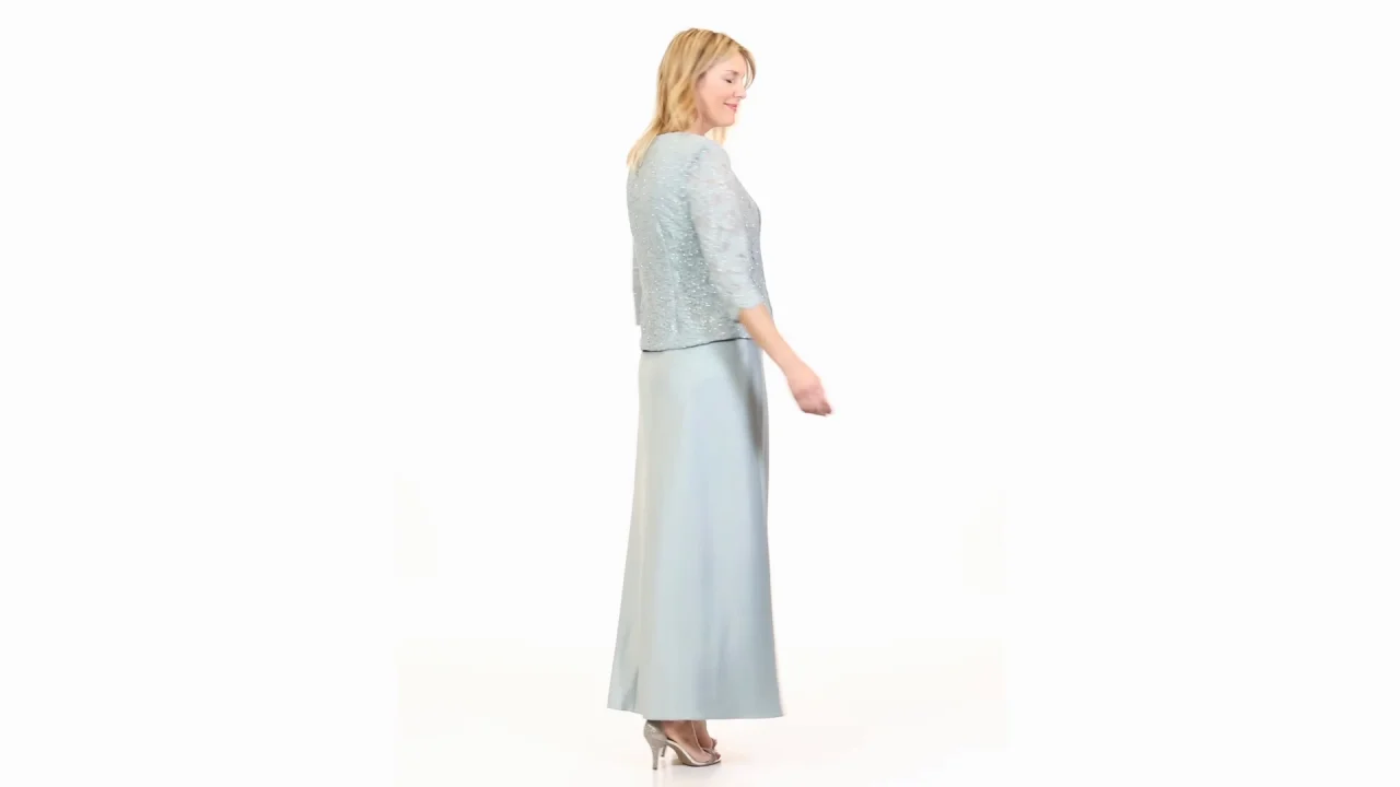 Alex Evenings Embroidered Lace Mock Two-Piece Gown with