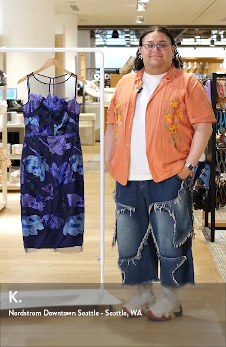 Eliza J Floral Embroidered Cocktail Dress (Women) | Nordstromrack