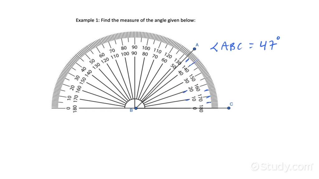 How to Find the Measure of an Angle with a Protractor | Geometry ...