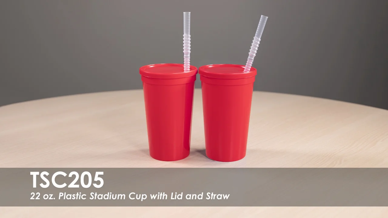 22 oz. Plastic Stadium Cup With Lid and Straw | Totally 22 oz. Plastic Stadium Cup With Lid and Straw | Totally