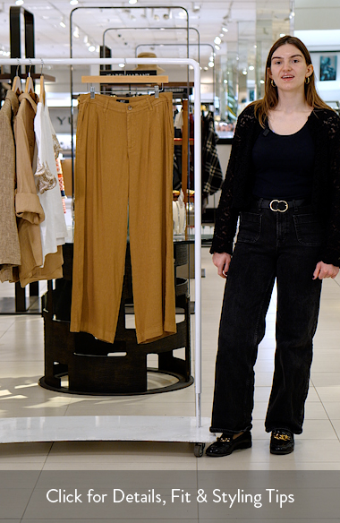 KUT from the Kloth Meg High Waist Linen Blend Wide Leg Pants
