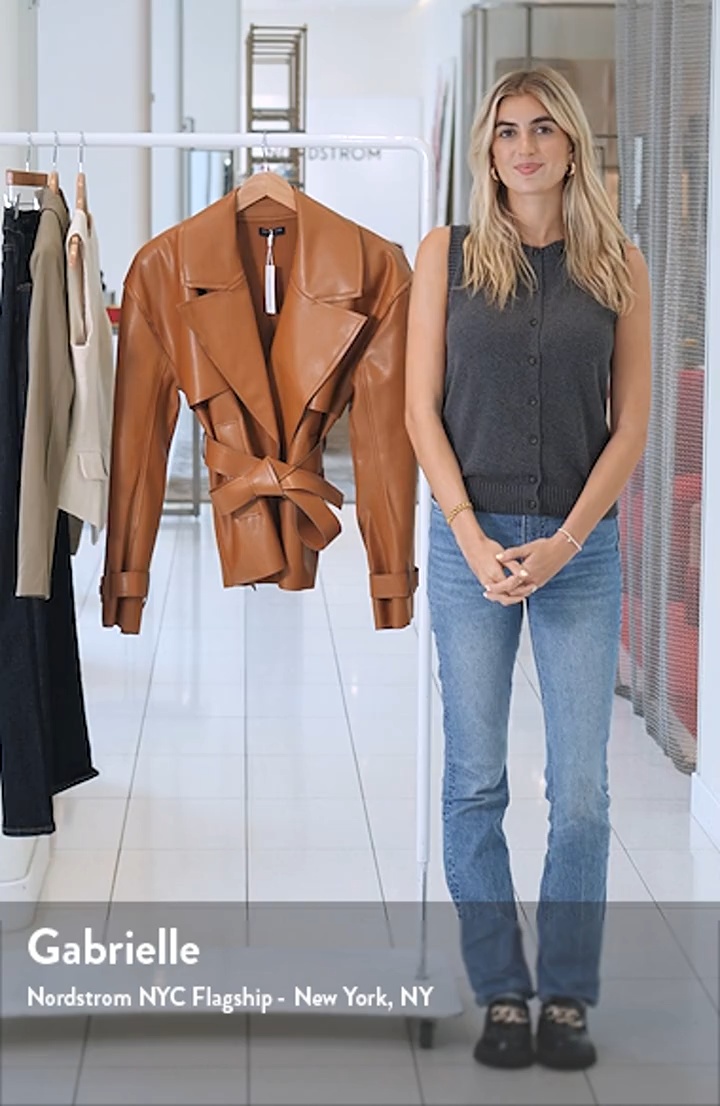 Naked Wardrobe Faux Leather Crop Trench Coat | Nordstrom