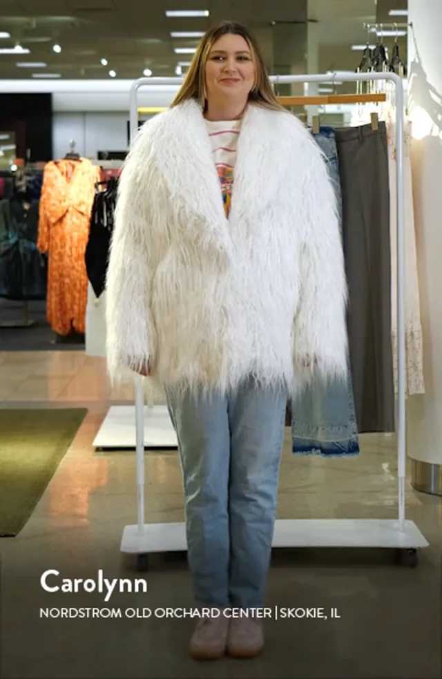 Topshop Shag Faux Fur Jacket Nordstromrack