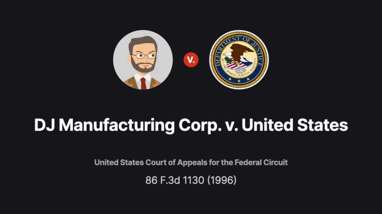 DJ Manufacturing Corp. v. United States