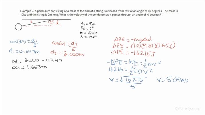 How to Calculate the Velocity of a Pendulum Using the Law of
