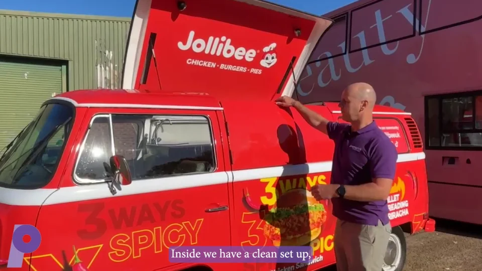 Retro VW Camper Van Meets Jollibee Spicy Chicken Sandwich Tour