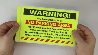 Warning No Parking Area Sticker