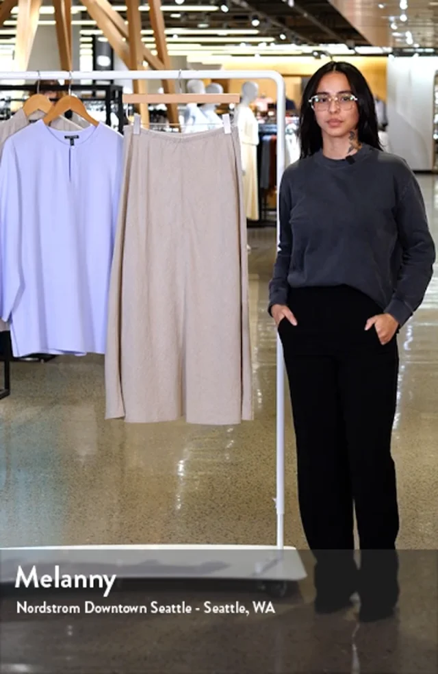 Eileen Fisher Bias Cut Organic Linen A-Line Skirt Nordstrom