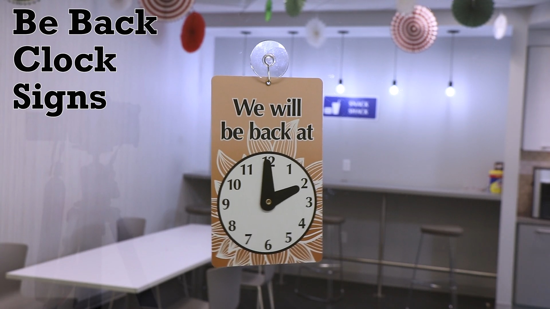 Will Be Back Two-sided Be Back Clock Signs BB-1001